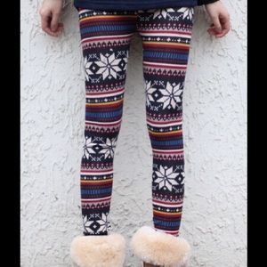 Winter Leggings Snowflakes